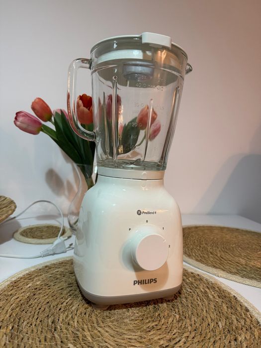 Blender Philips 400W, 1.25 L, 2 viteze + functie impuls