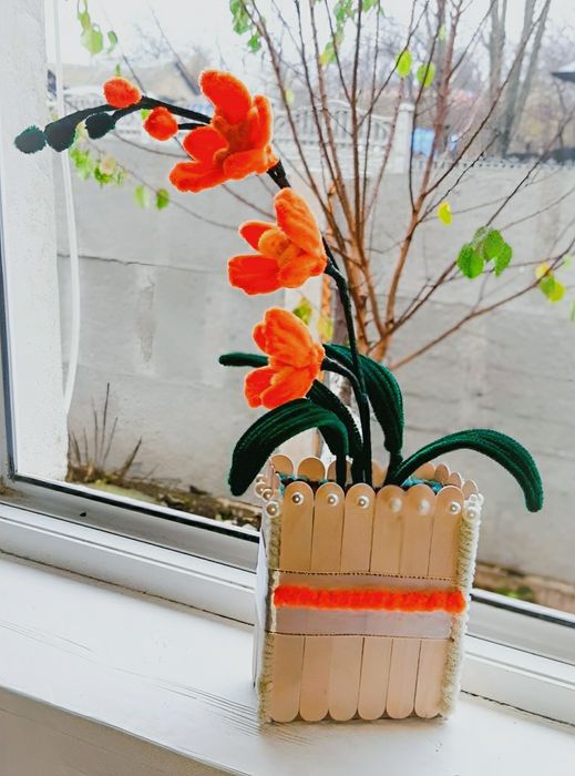 Flori din sarma plusata,lucrate e manual!