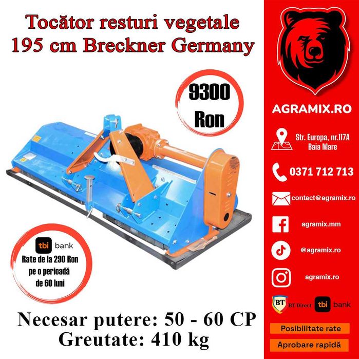Tocatoare resturi vegetale noi EFGC 1.95 m Agramix
