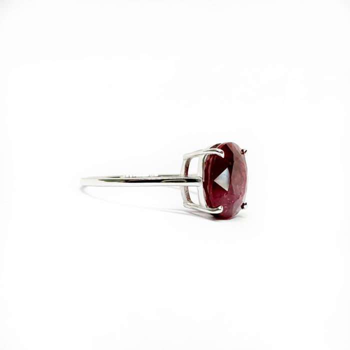 Inel din aur alb 14k cu rubin natural 3.51 CT NOU