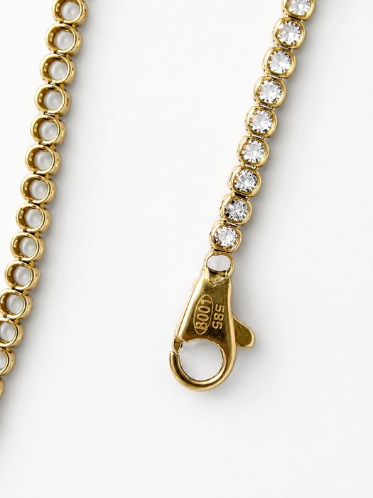 Brățară tennis aur 14K cu zirconia- purtata rar
