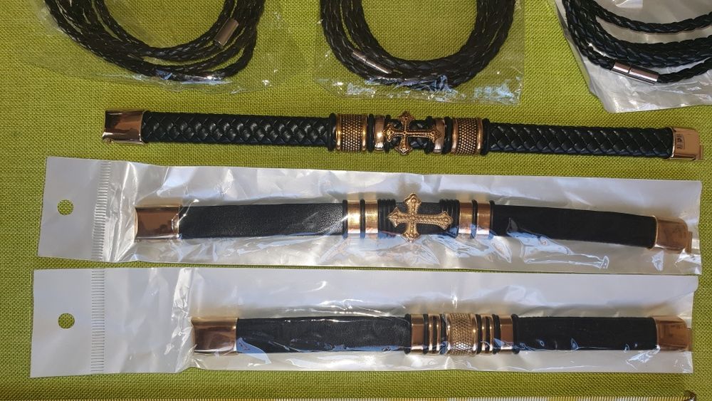 НОВИ Позлатени Гривни разл.вид и размер,кайшка от естествена кожа-70лв