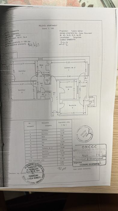 Apartament 4 camere 2 balcoane Calea Bucuresti BL O1 sc A etaj 6 / 8