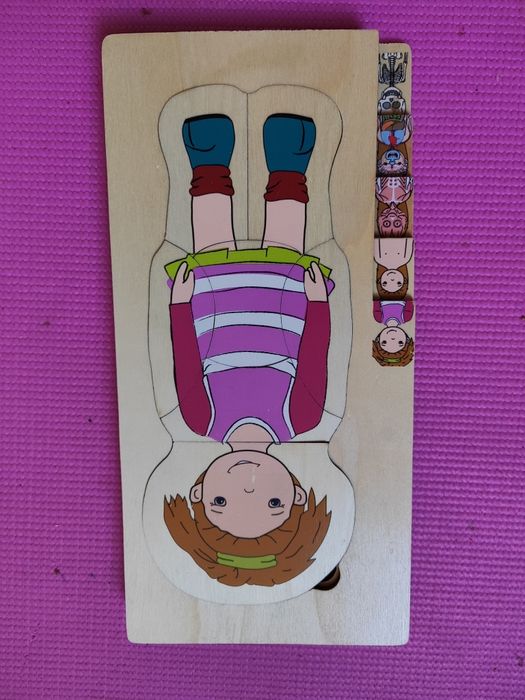 Дървен пъзел човешко тяло,кубчета и магнитна дъска