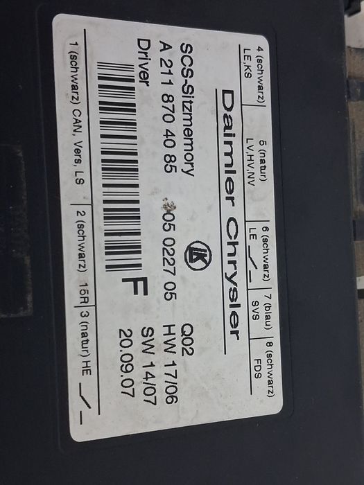 Modul scaun sofer Mercedes R Class R320 2007