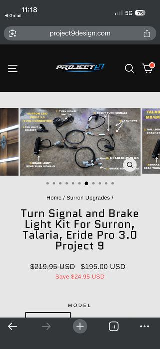 Project9 Break and Turn Signal Kit - Talaria Surron