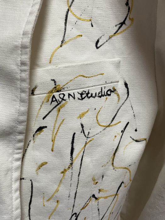 Jachetă denim pictată manual – unicat – handmade