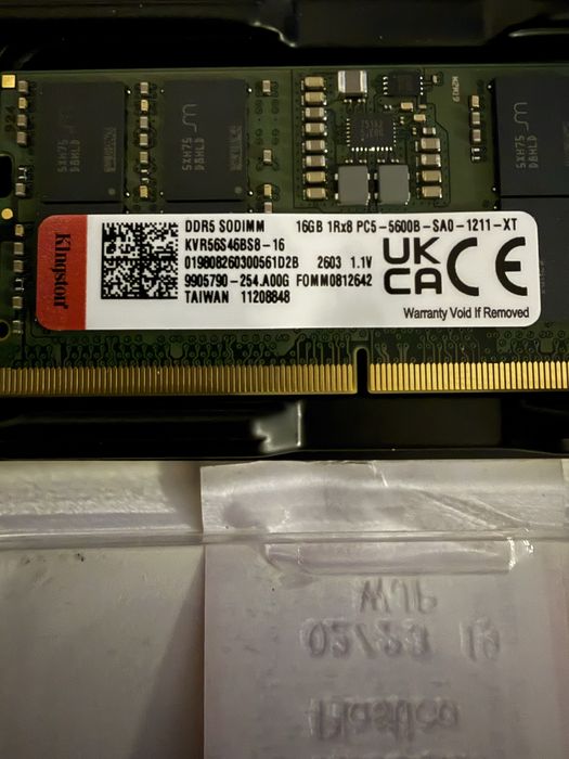 Memorie RAM Laptop Kingston, 16GB DDR5, 5600MT/s, CL46, GARANTIE EMAG 24 LUNI