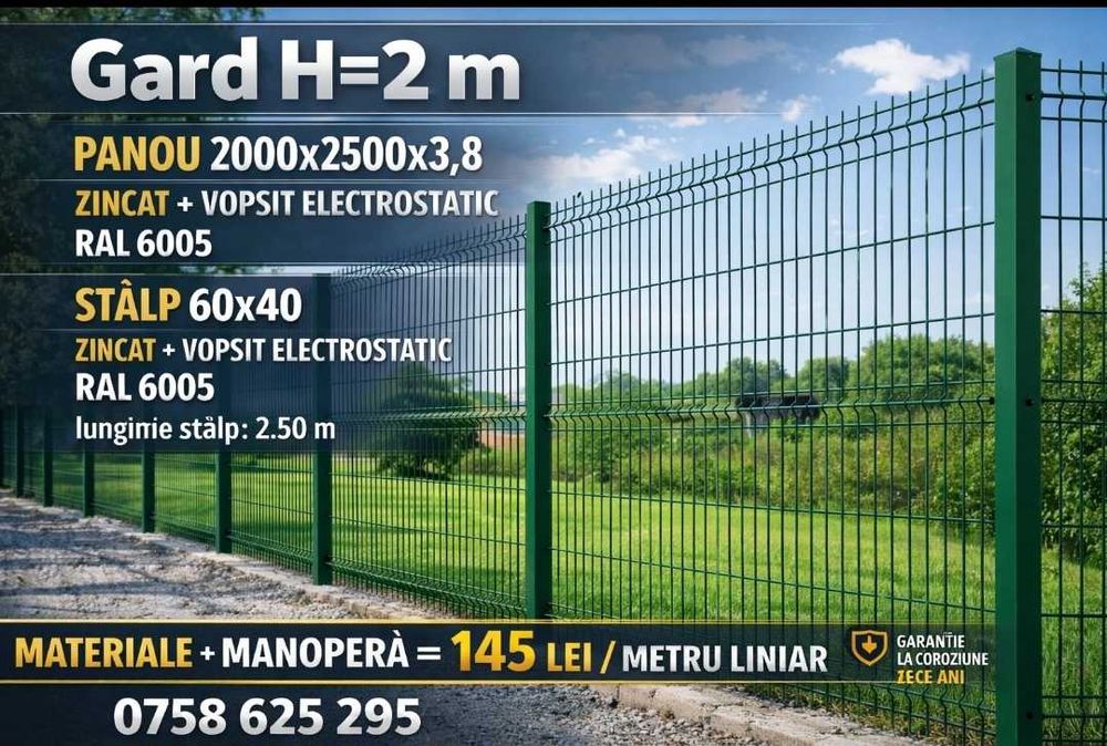 Gard zincat / gard din plasa / montaj gard / instalare gard