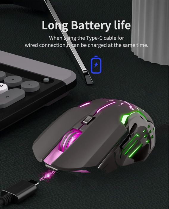 Mouse Gaming Wireless Defender Katana GM-511 RGB, 3200 DPI, USB-C