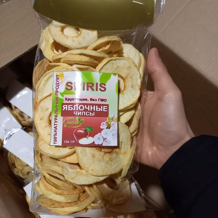 Яблочные чипсы яблоко olma chipslari quruq meva сухофрукты