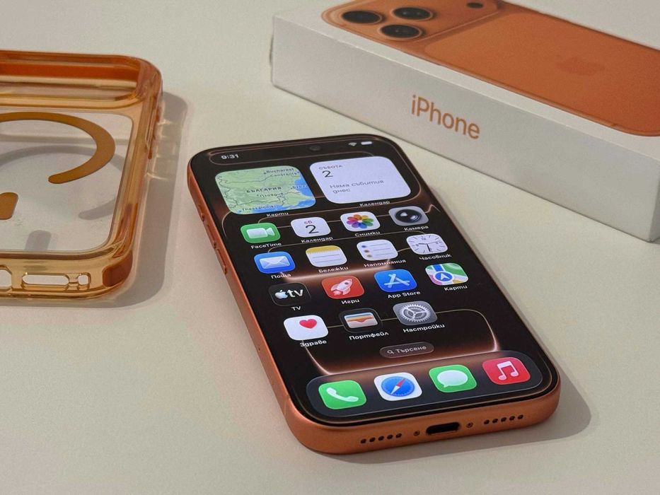Бартер! Като НОВ! iPhone 17 Pro Cosmic Orange (Оранжев) 100% 73 Цикъла.