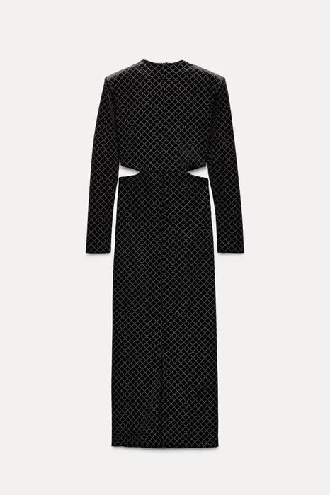 Кадифена рокля с блясък Зара