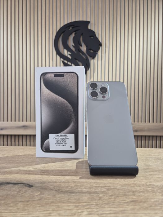 iPhone 15 Pro Max 256gb Natural Bat 100% Orig Neverlocked/Garantie