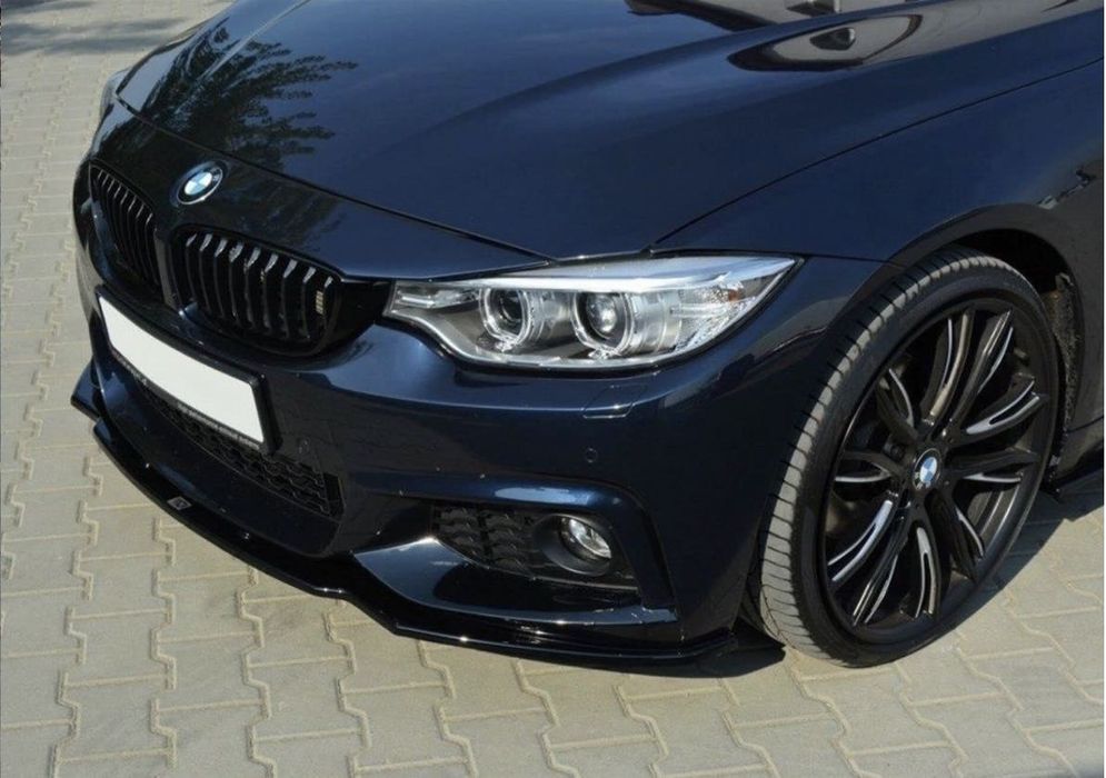 Преден Лип Спойлер BMW БМВ F32 F33 F36 – Maxton Стил – Черен Гланц НА СКЛАД!