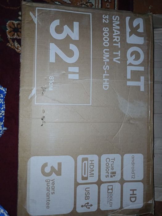 QLT 32 Smart tv.  4oy ishlatilgan. Karobka va 3yil kafolat qogozi ham