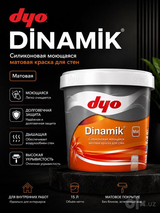 Водоэмульсионная краска "Dinamik Matt" для внутренных отделок