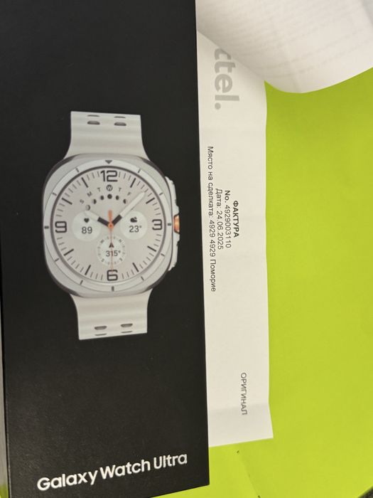 НОВ 47mm Samsung watch 8 Ultra LTE Yettel Гаранция 2027 Titanium White