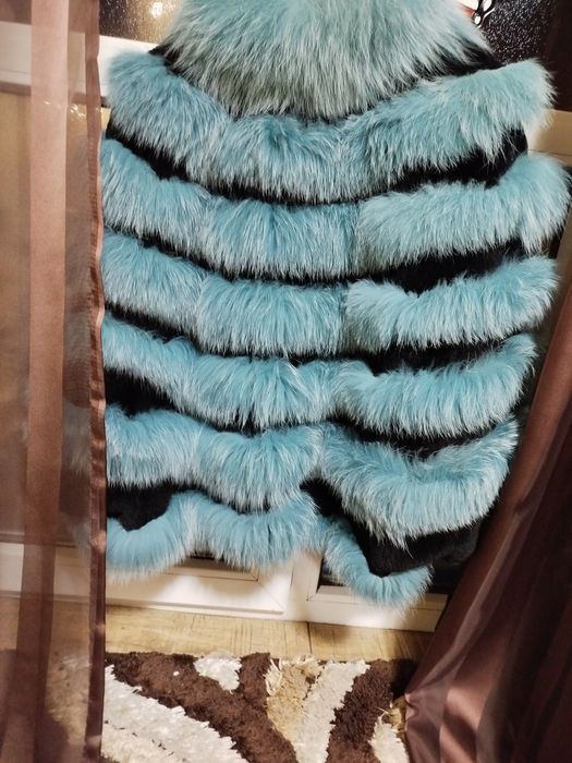 Poncho de blană naturală