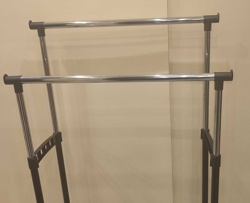 Стойка за дрехи GUDME двойна черно/хром