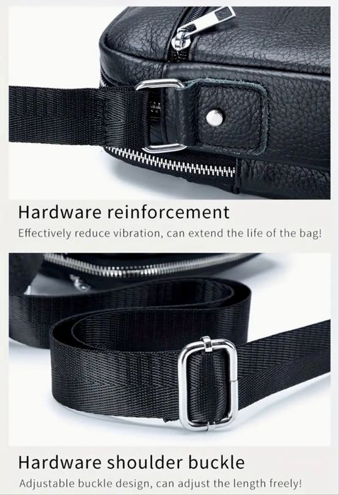 Мъжка стилна,бутикова кожена чанта /Черна естествена кожа -9% Промоция