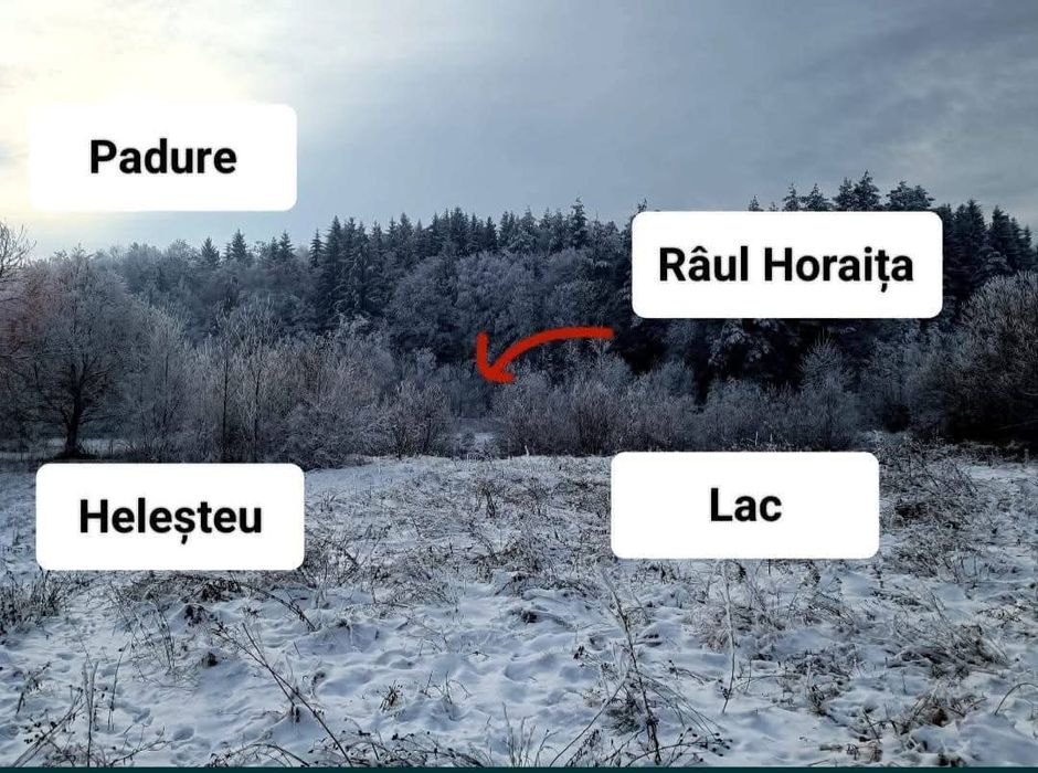 Teren intravilan, lac, heleșteu cu pește,râu 3600m2 intravilan