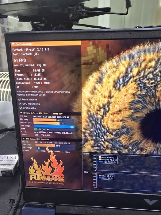 Геймърски лаптоп HP Victus 16- Ryzen 7, RTX 3050ti, 1Tb nvme, 144 Hz