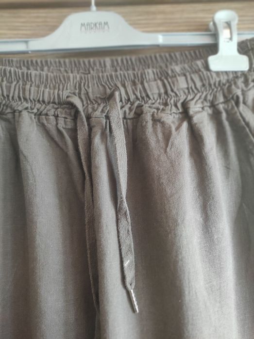 Дамски панталон ленен кафяв