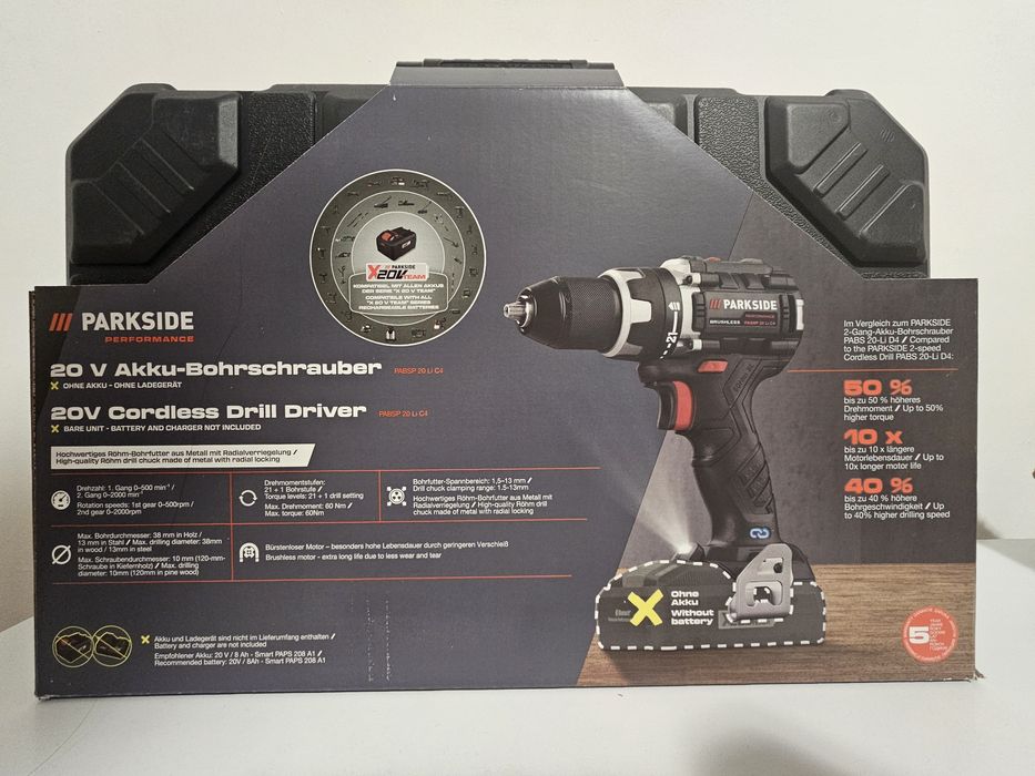 Masina de gaurit Parkside Performance 20V