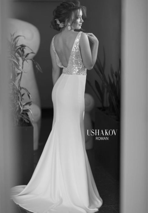 Rochie alba cu paiete