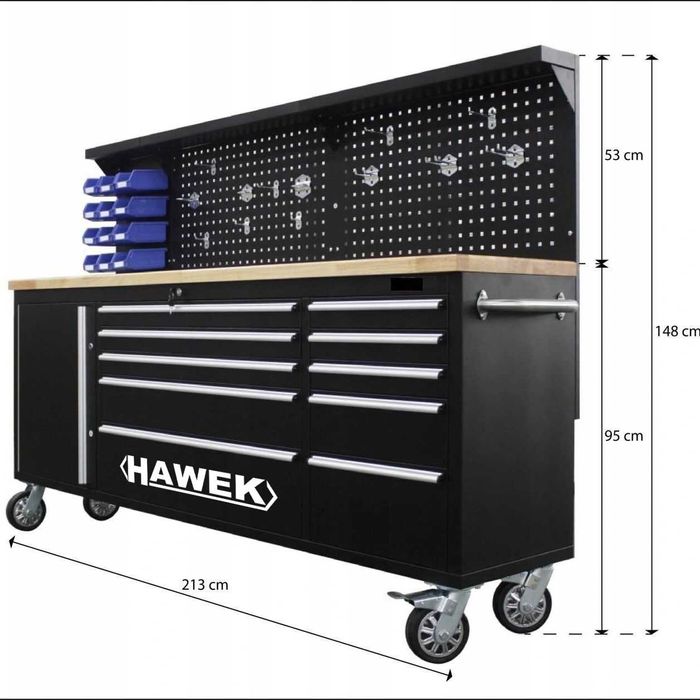 Подвижен шкаф за инструменти с работен плот HAWEK