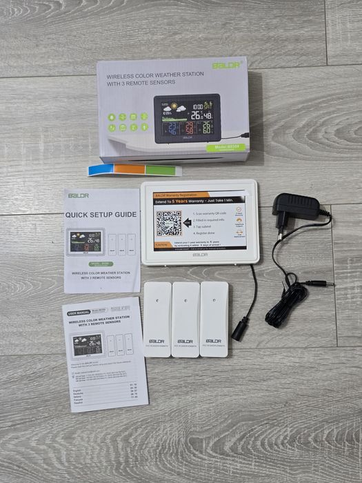 Stație meteo wireless cu 3 senzori exteriori