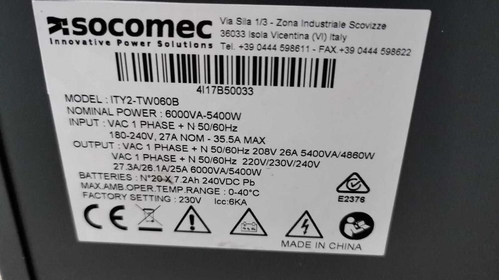 Ups aros riello  trifazic AEG+ Socomec