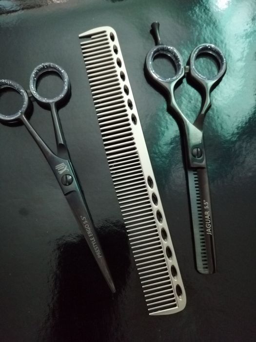 set foarfeci profesionale jaguar tuns filat pieptăn 5.5