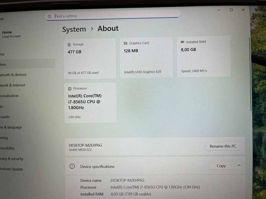 Medion i7-8565u 512gb 15.6 FHD ips laptop лаптоп