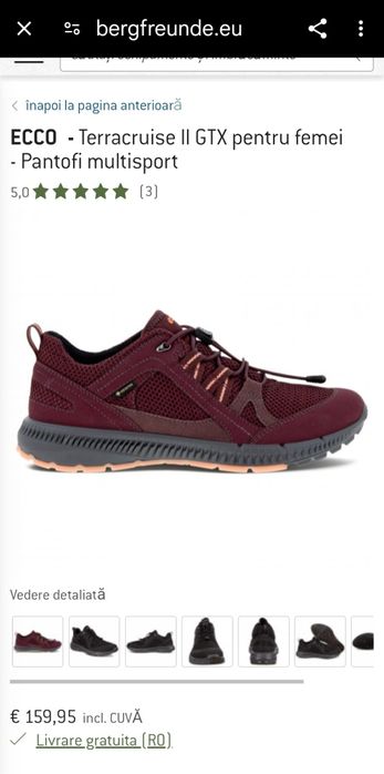 Adidasi multisport ecco Terracruise II goretex gtx marimea 39