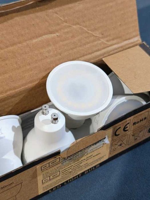 Set 6 becuri LED GU10 GY, 10W (echivalent 100W), 1100 lumeni, lumina neutra 4000K, noi