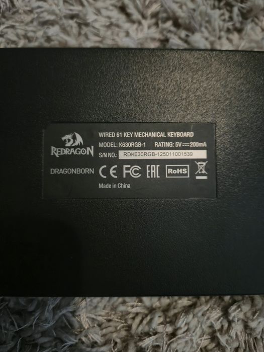 Vand Tastatura mecanica Redragon Dragonborn 60%