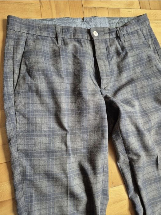 Pantaloni groși lux Siviglia White, Bumbac și Lână - Bărbați W32 / M