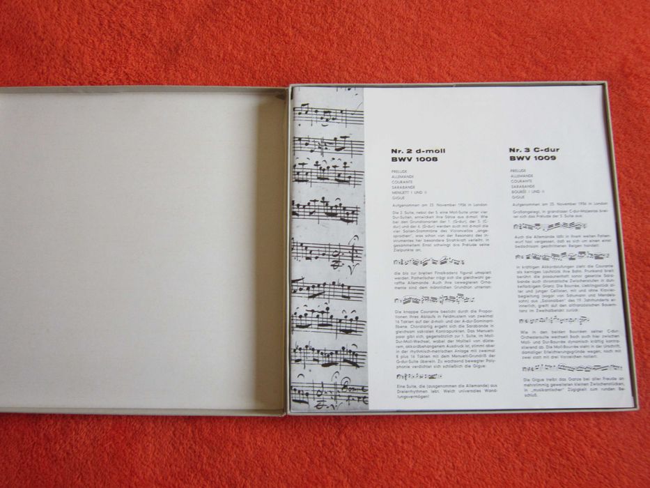 rar Pablo Casals ‎ Suiten Fur Violoncello Solo Bach Germany impecabil