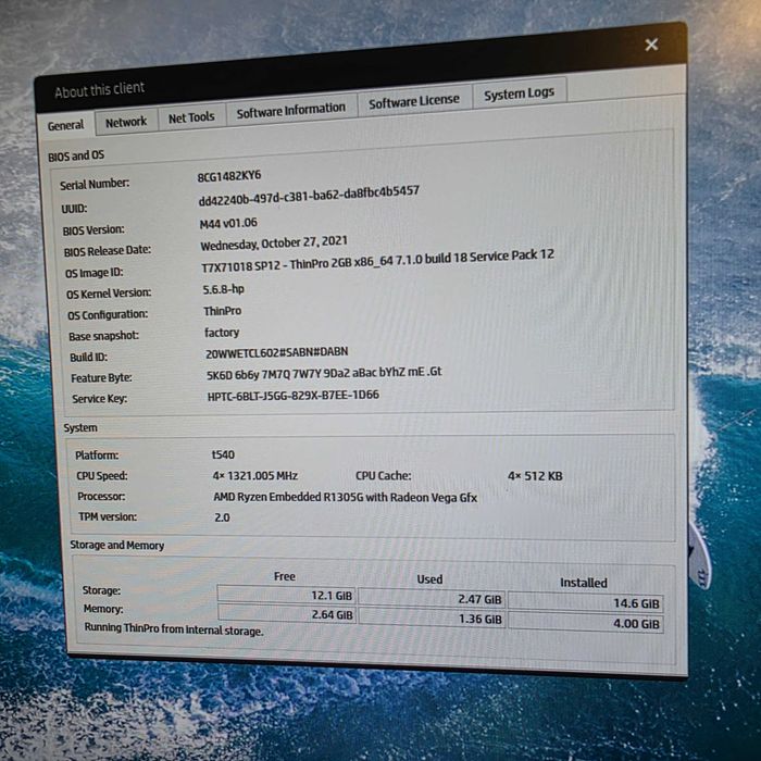 Mini PC Thin Client HP t540, AMD Ryzen, 4GB DDR3, 16GB SSD M.2