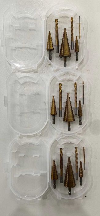 ШОК ЦЕНА!!! СТЪПАЛОВИДНИ Свредла и ФРЕЗЕРИ Бургии 4-32ММ. 6 броя К-Т.