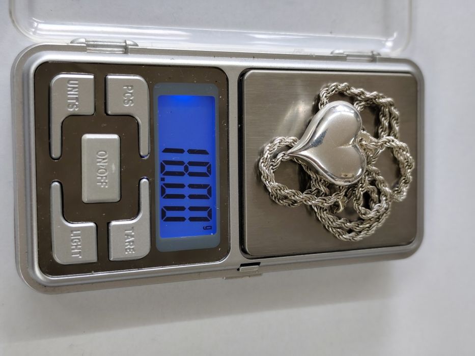 Сребърно колие с медальон сърце 925