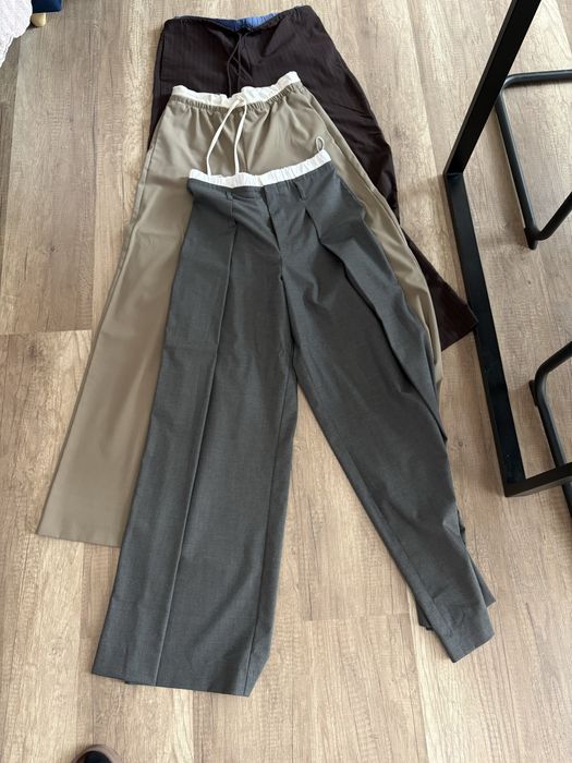 ZARA панталон зелен каки широк wide leg