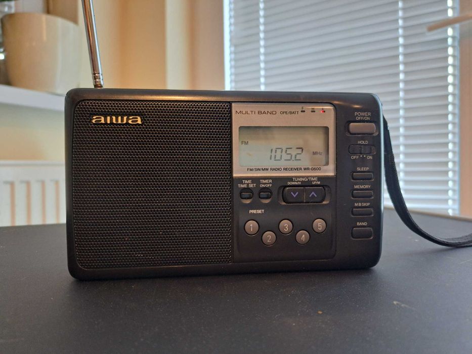 Дигитално японско радио AIWA с кожен калъф