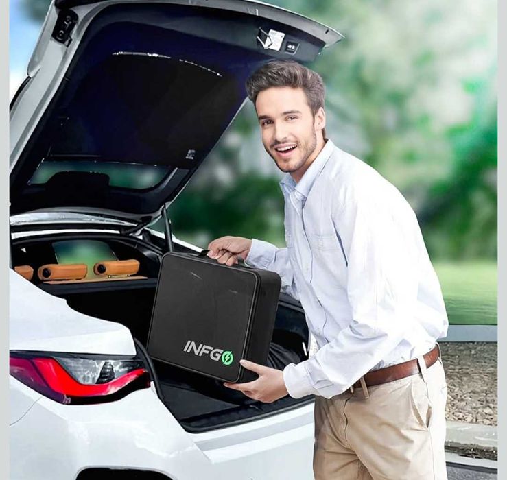 INFGO Зарядна станция тип 2 1-фазен 3.68kW 8.1 м. кабел 6-16A EV нова