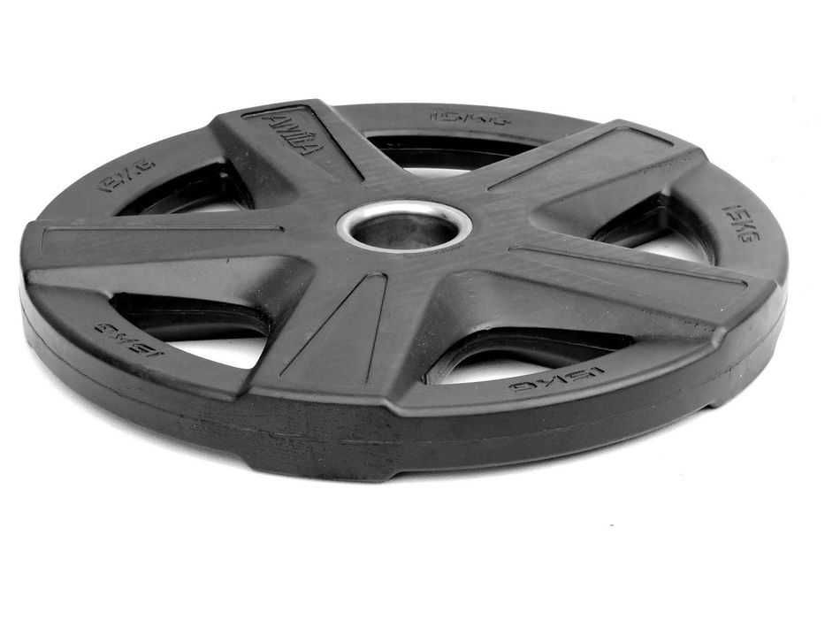 Каучукови Тежести Ø50 с Пет Ръкохватки, Дискове за Фитнес 2 × 15 кг