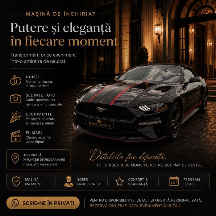 Masini premium, de inchiriat pentru evenimente