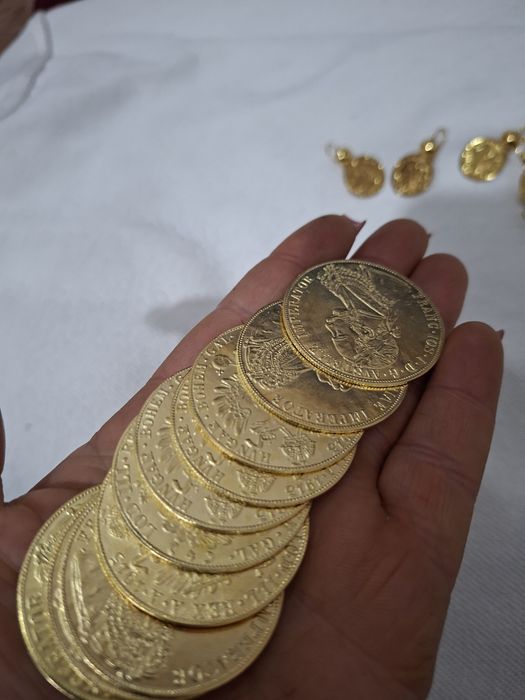 Monede mici franc Iosif placate cu aur 24k monede 1915 imită 1/1 pe c ...