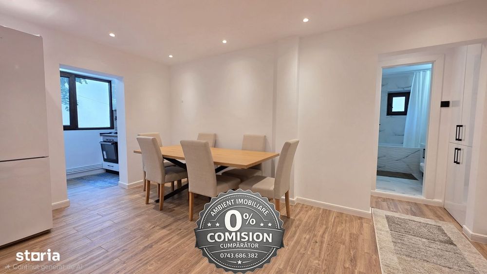 Apartament 2 camere, etaj 1, RENOVAT, mobilat și utilat, VASLUI - zona